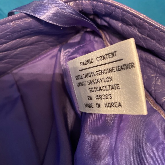 100% Leather Purple Pants Petite 6 - Picture 7 of 7